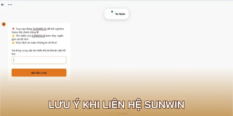 Lưu ý khi liên hệ Sunwin